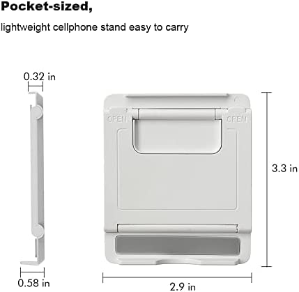 Kemoxan 2 Pack Portable Cell Phone Stand Holder for Desk, Foldable Pocket-Sized Mount, Universal Adjustable Desktop Mobile Phone Kickstand Compatible with iPhone IPads Kindle Android Black & White - Image 5