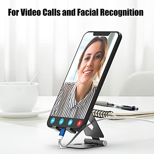 JIUCAIE 2Pack Cell Phone Stand for Angle Height Adjustable Desk Sturdy Aluminum Metal Cute Phone Holder for iPhone,Ipad, Mobile Phone, All Android Smartphone,Desktop - Image 6