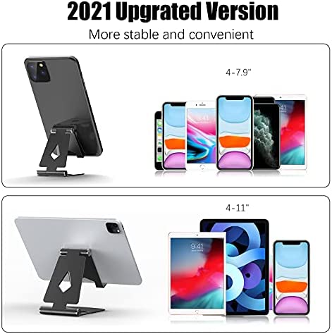 JIUCAIE 2Pack Cell Phone Stand for Angle Height Adjustable Desk Sturdy Aluminum Metal Cute Phone Holder for iPhone,Ipad, Mobile Phone, All Android Smartphone,Desktop - Image 8