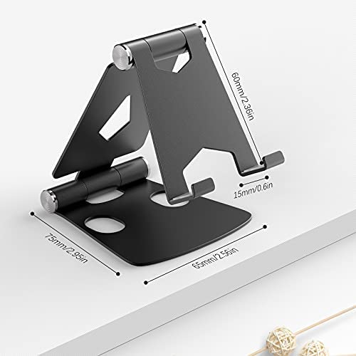 JIUCAIE 2Pack Cell Phone Stand for Angle Height Adjustable Desk Sturdy Aluminum Metal Cute Phone Holder for iPhone,Ipad, Mobile Phone, All Android Smartphone,Desktop - Image 3