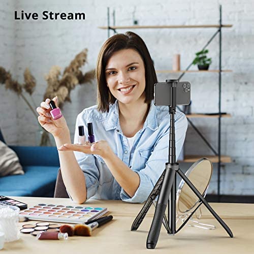 ATUMTEK 51" Selfie Stick Tripod, All in One Extendable Phone Tripod Stand with Bluetooth Remote 360° Rotation for iPhone and Android Phone Selfies, Video Recording, Vlogging, Live Streaming, Black - Image 9