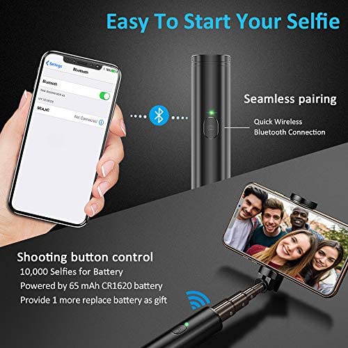Vproof Monopod Selfie Stick Bluetooth, Lightweight Aluminum All in One Extendable Selfie Sticks Compact Design, Compatible with iPhone 14 Pro Max/14 Pro/14/14 Plus/13 Pro Max/13 Pro/13, Galaxy S22 - Image 4