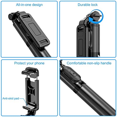 Selfie Stick, Extendable Selfie Stick Tripod with Wireless Remote and Tripod Stand, Portable, Lightweight, Compatible with iPhone 14 13 12 Pro Xs Max Xr X 8Plus 7, Samsung Smartphone and More - Image 6